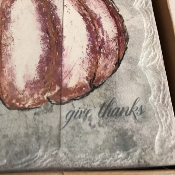 Set 4 French Graffiti Stone Coasters Give Thanks - Picture 2 of 5